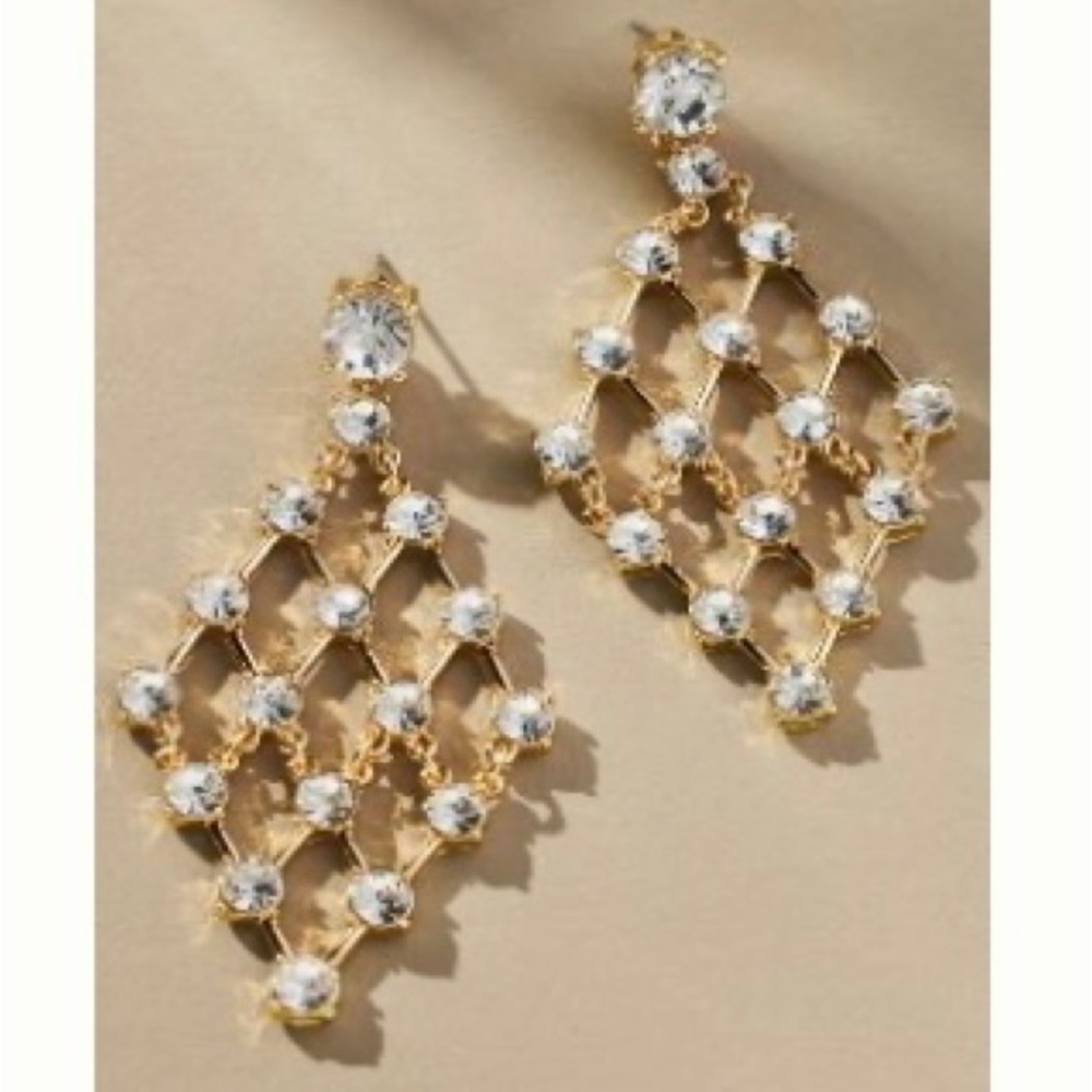 Crystal chain link earrings